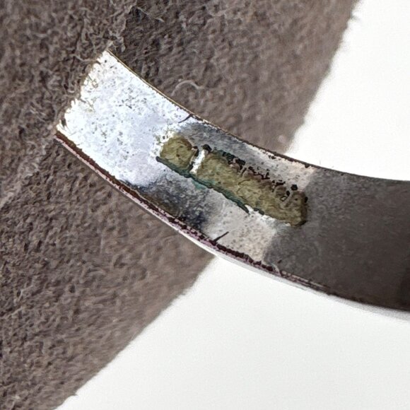 Silver Plated Two Tone Blue Crystal Cable Design Statement Ring Size 8 - Picture 8 of 11